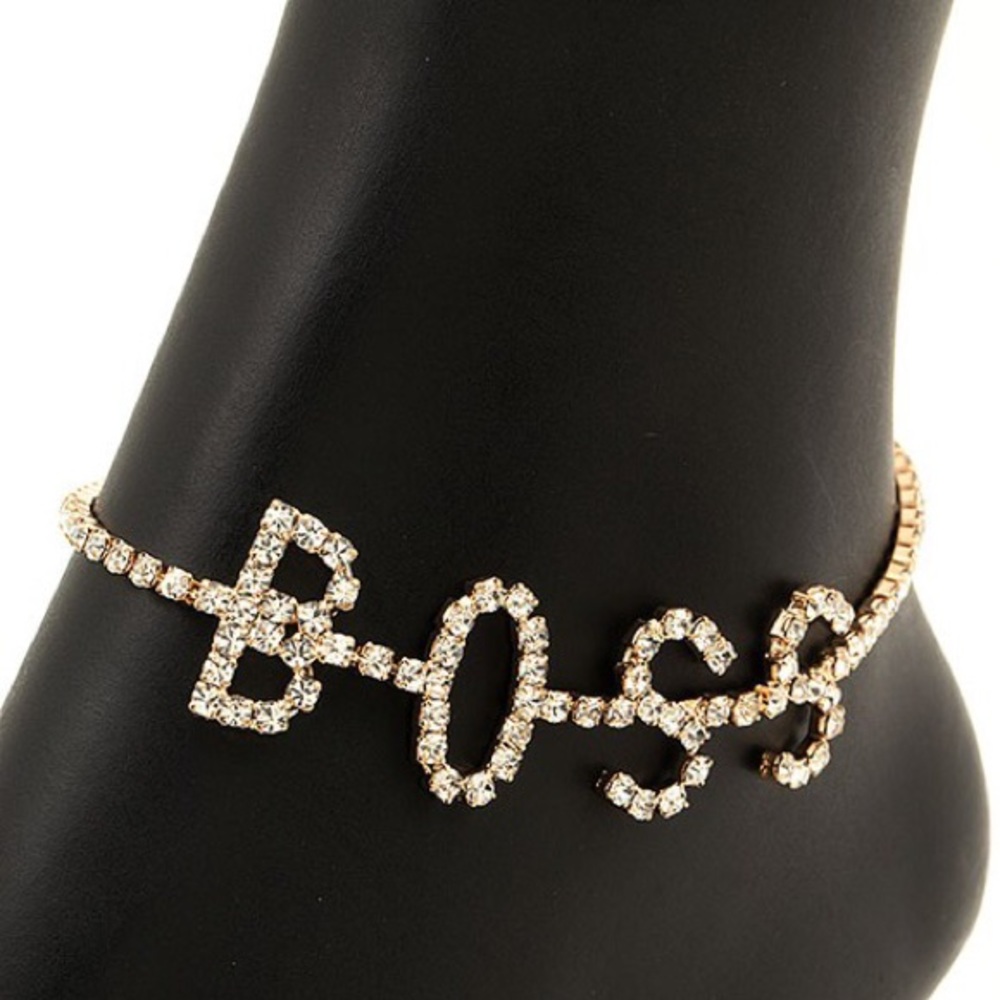 Boss Rhinestone Anklet - Picture 2 of 4